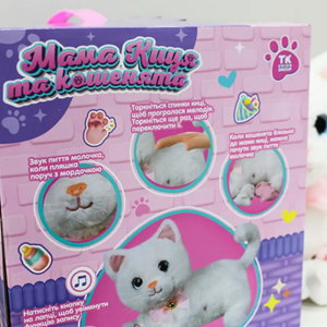 عروسک رباتیک گربه موزیکال با بچه CAT PETS 93381E